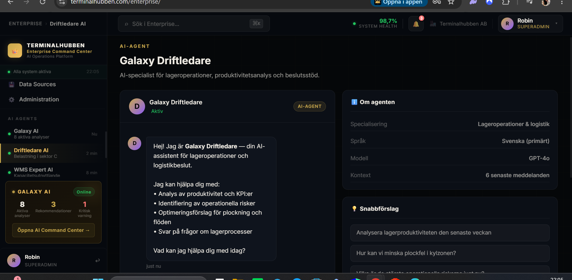 Galaxy Enterprise — Driftledare AI
