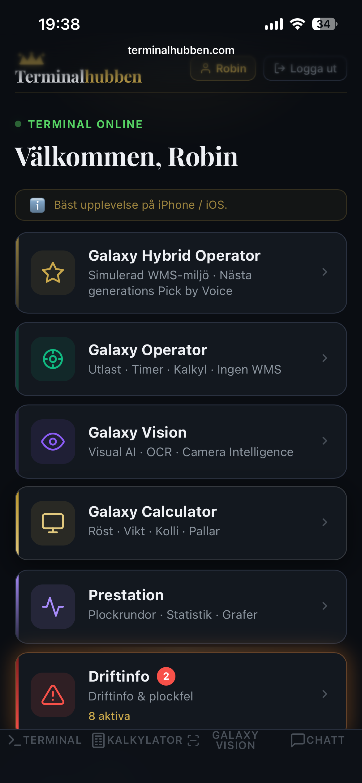 Terminalhubben — Terminal Dashboard